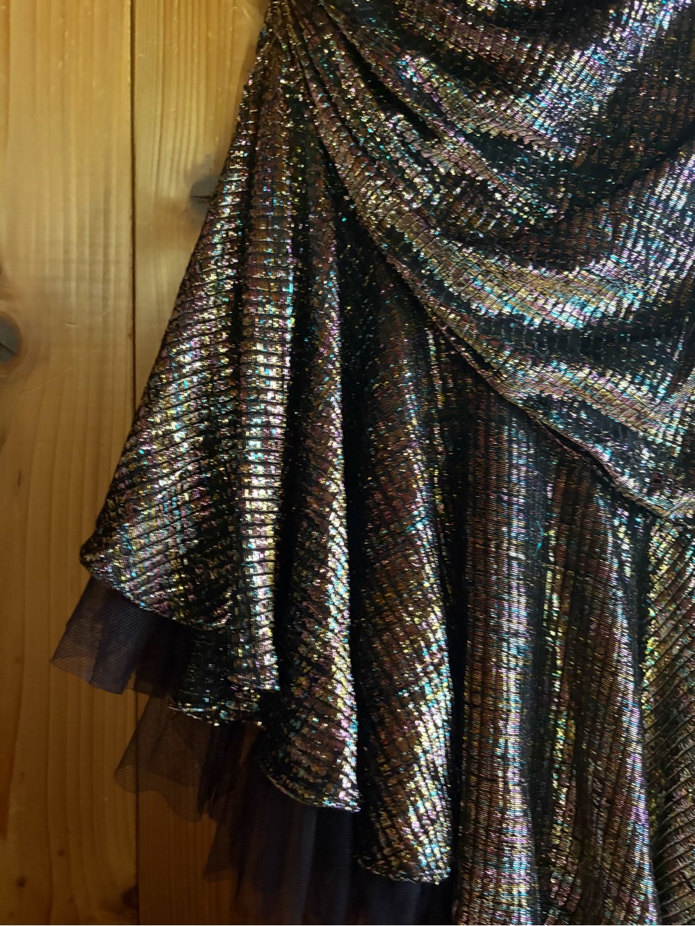 Vintage 70s New Leaf Rainbow Lame Disco Dress Small - Picture 3 of 6
